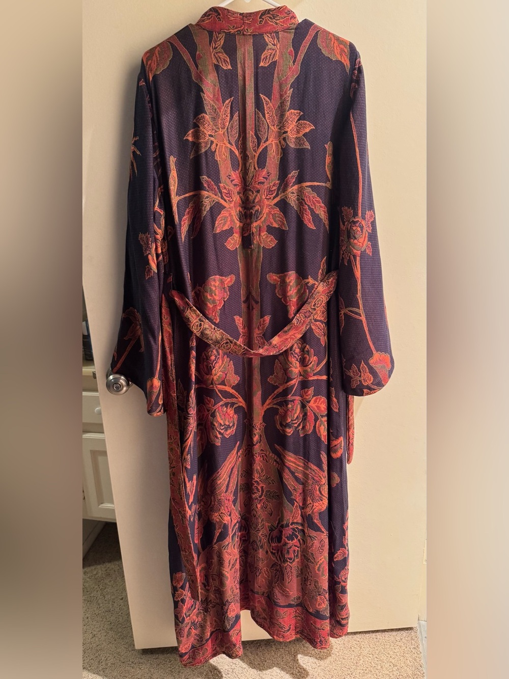 Brahmaki September Sky reversible kaftan robe
